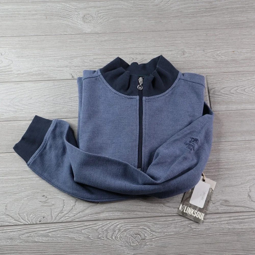 NWT Linksoul Cypress Point Club 1/4 Zip Men's L Cotton Pullover Sweater
